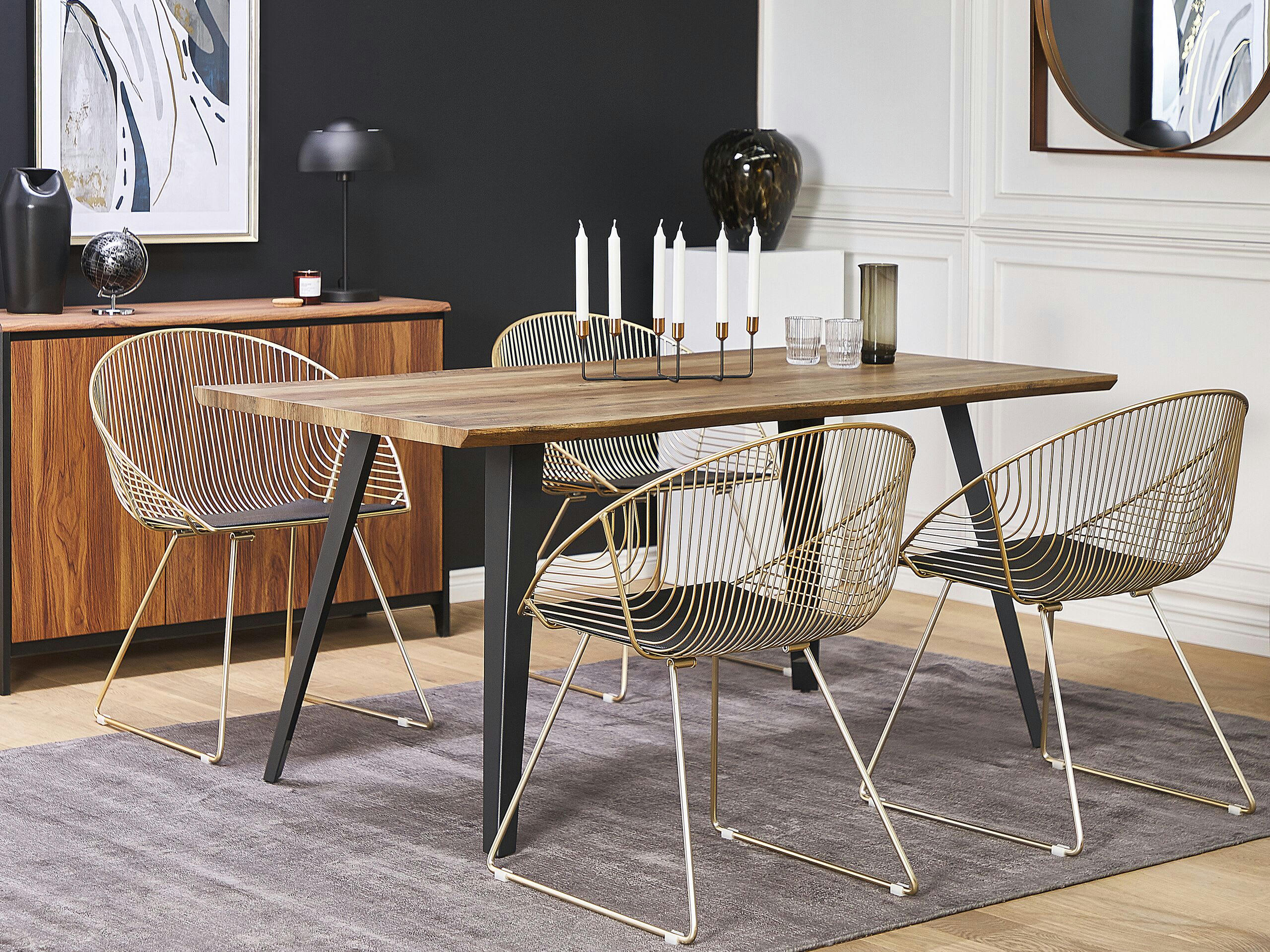 AURORA - Lot de 2 chaises dorées