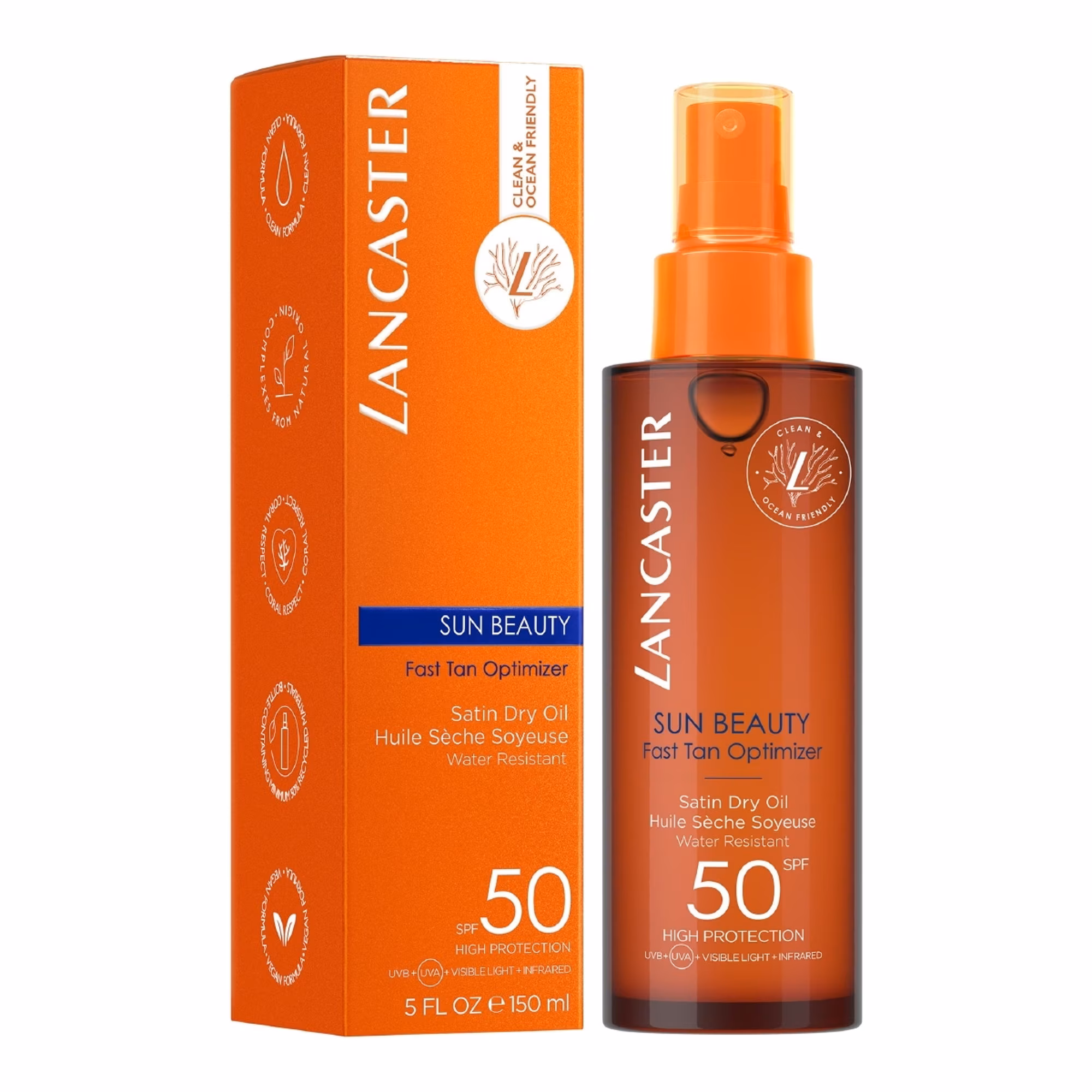 SUN BEAUTYHuile sèche soyeuse accélératrice de bronzage spf50