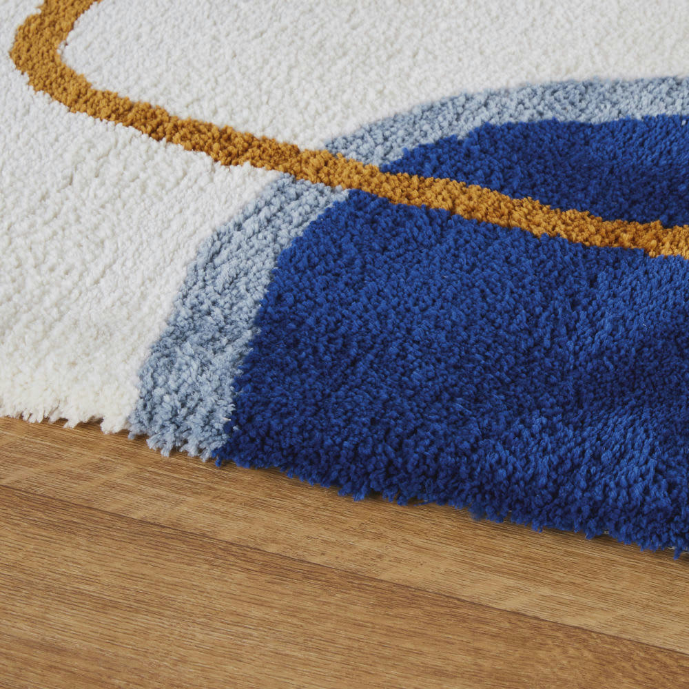 TIMZILITE - Tapis tufté à motifs écrus et multicolores 140x200