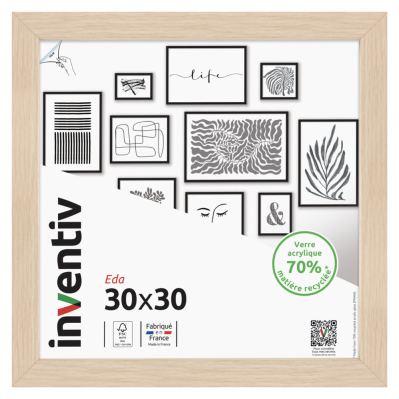 Cadre Eda naturel 30 x 30 cm INVENTIV