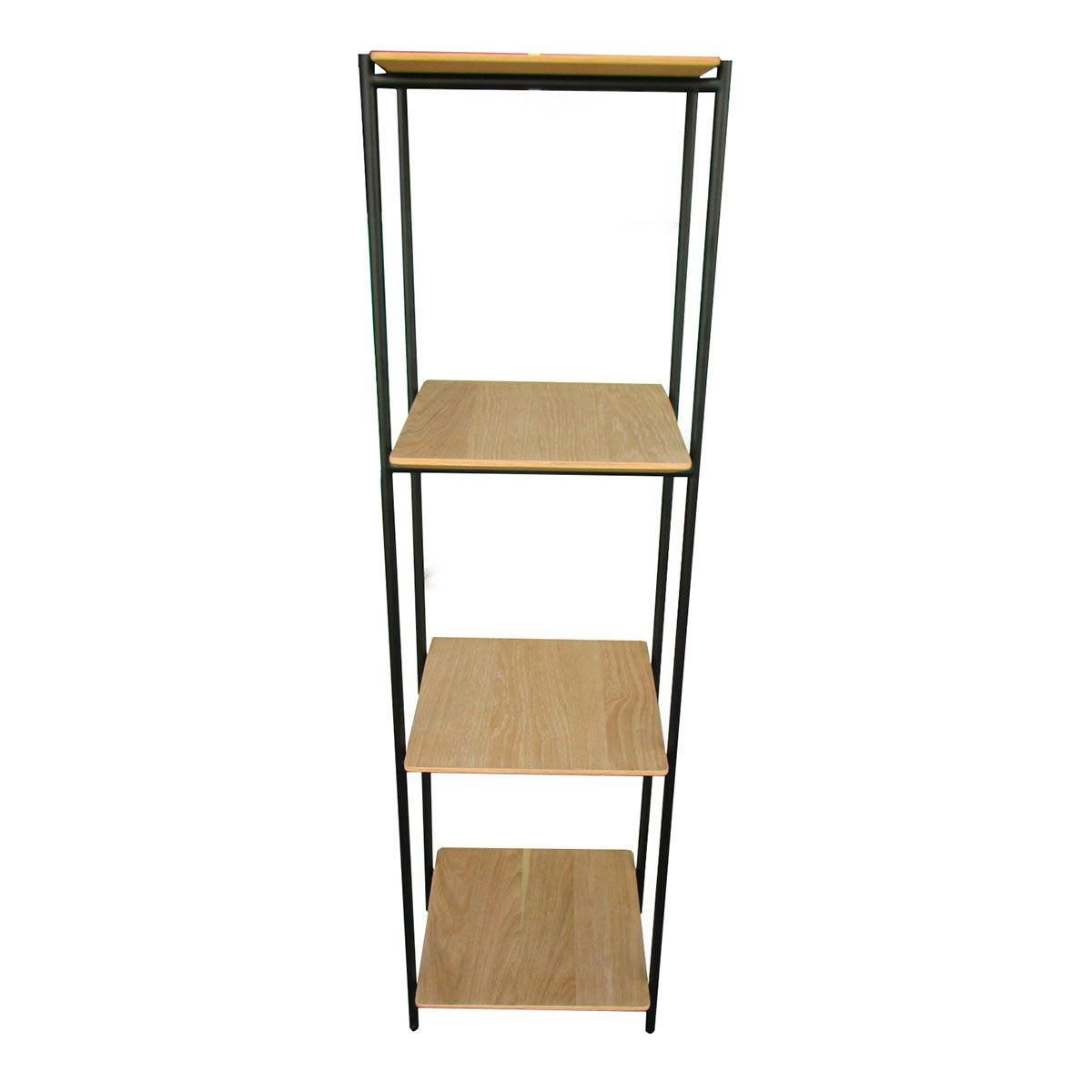 UPPER - Etagère colonne plaqué chêne métal