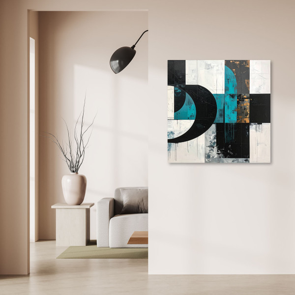 Obraz do salonu sypialni biura, Geometryczne kształty abstrakcja 20x20