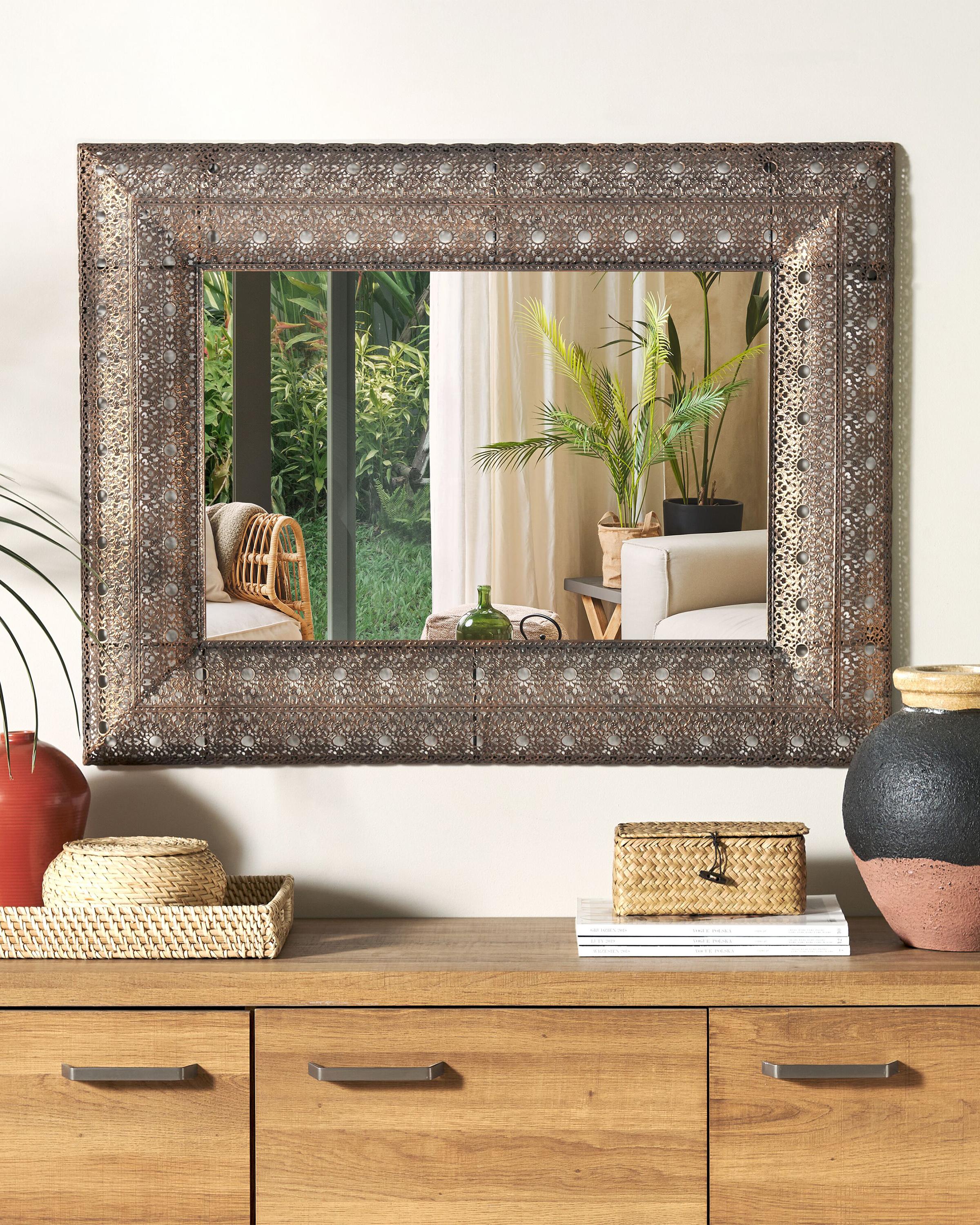Wall Mirror DEHRADUN 69 cm 90 cm Metal Copper