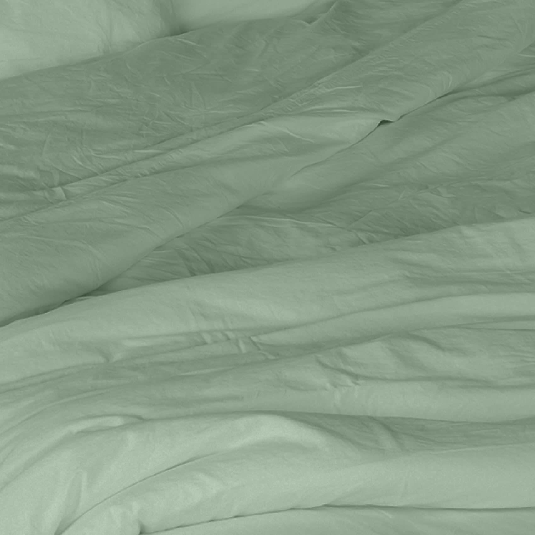 - Taie d'oreiller en coton lavé céladon 65x65 cm