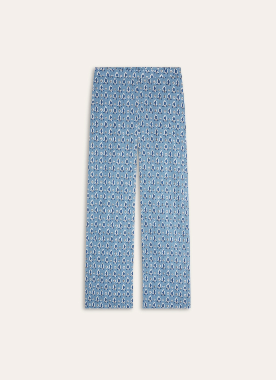 PANTALON EN COTON IMPRIMÉ INDIEN BLEU