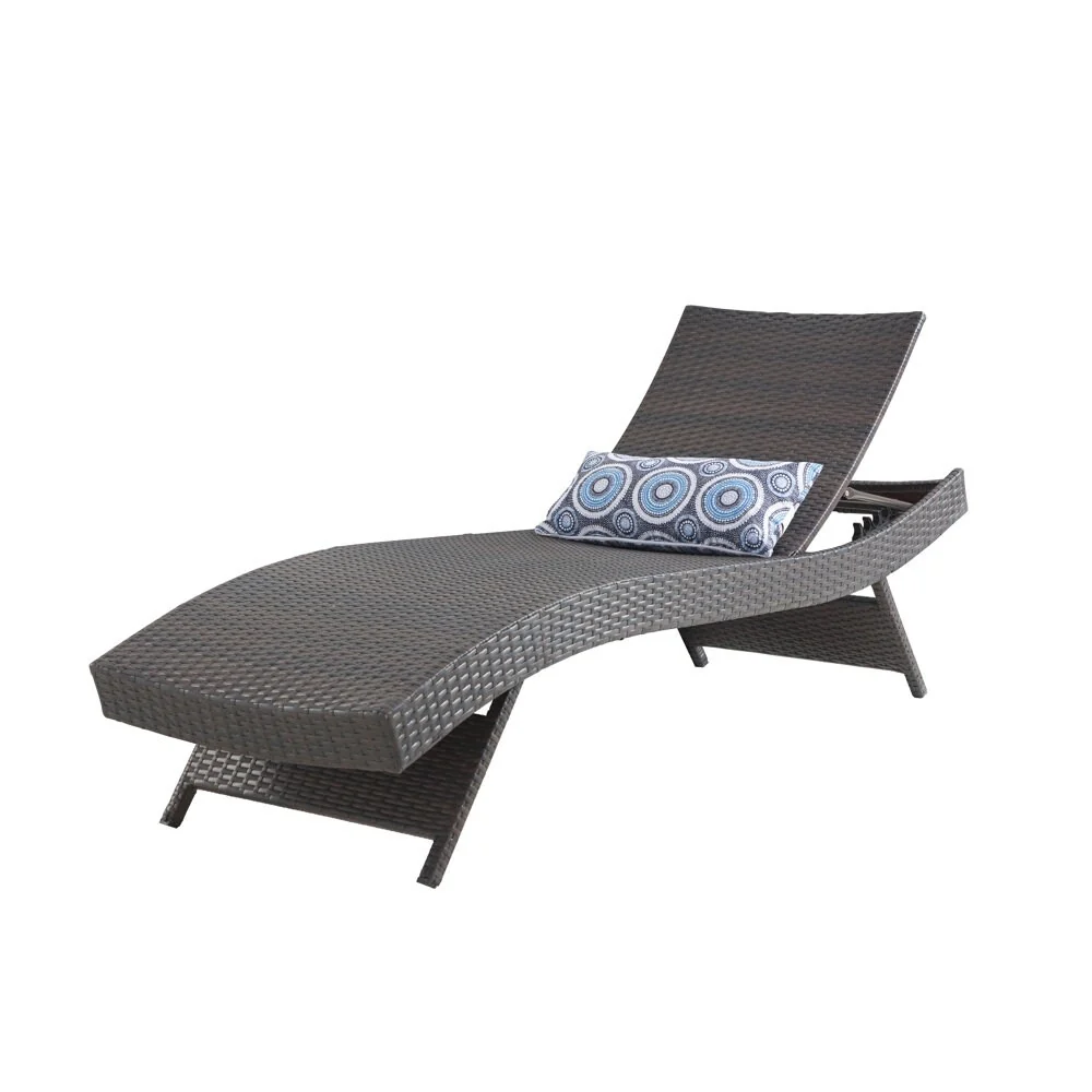 Outdoor Patio Lounge Chairs Rattan Wicker Patio Chaise Lounges Chair - Set of 2