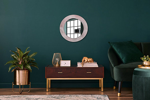 Miroir Circulaire avec Cadre Imprimé Décoratif Tulup 50 cm - 36 cm Pierre Rose