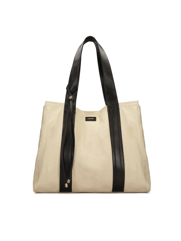XXL bag in beige fabric
