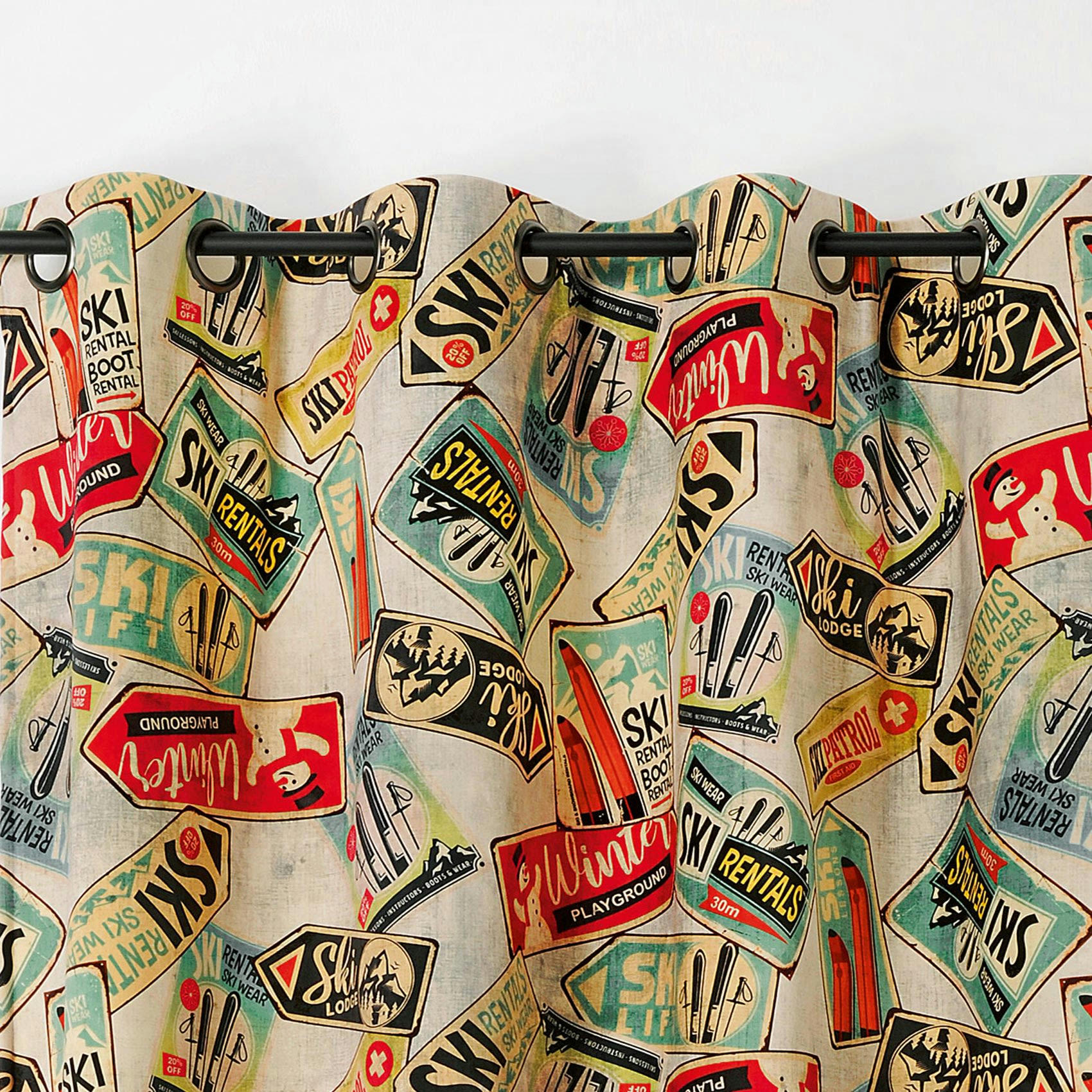 LODGE - Voilage ski rouge 150x240cm