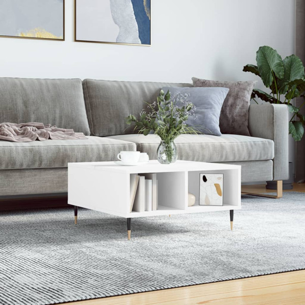 Stolik Kawowy Ława Stół Biały 60x60x30 Przegrody Do Salonu Do Pokoju