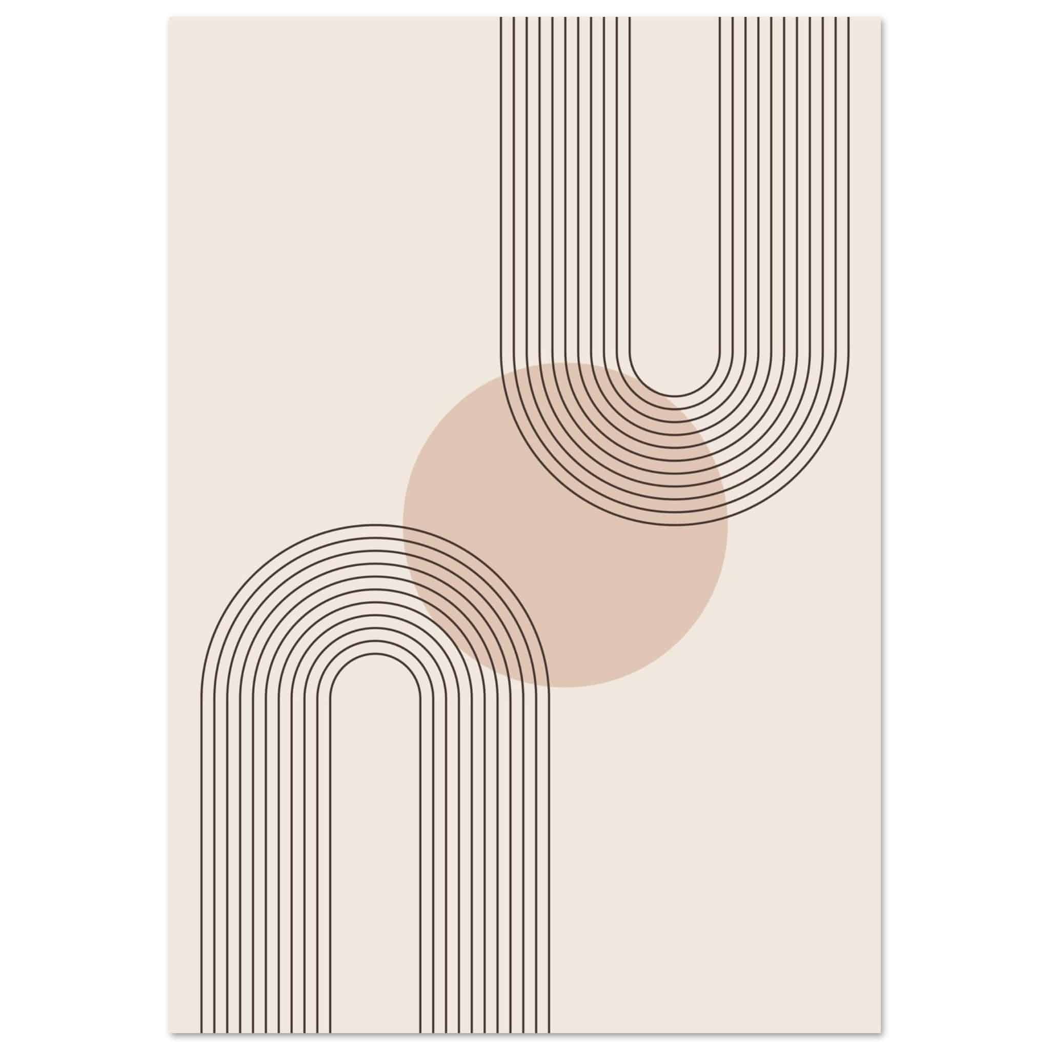 Artfulprints Poster Boho – Neutral curves  - 70x100 cm - Grijs
