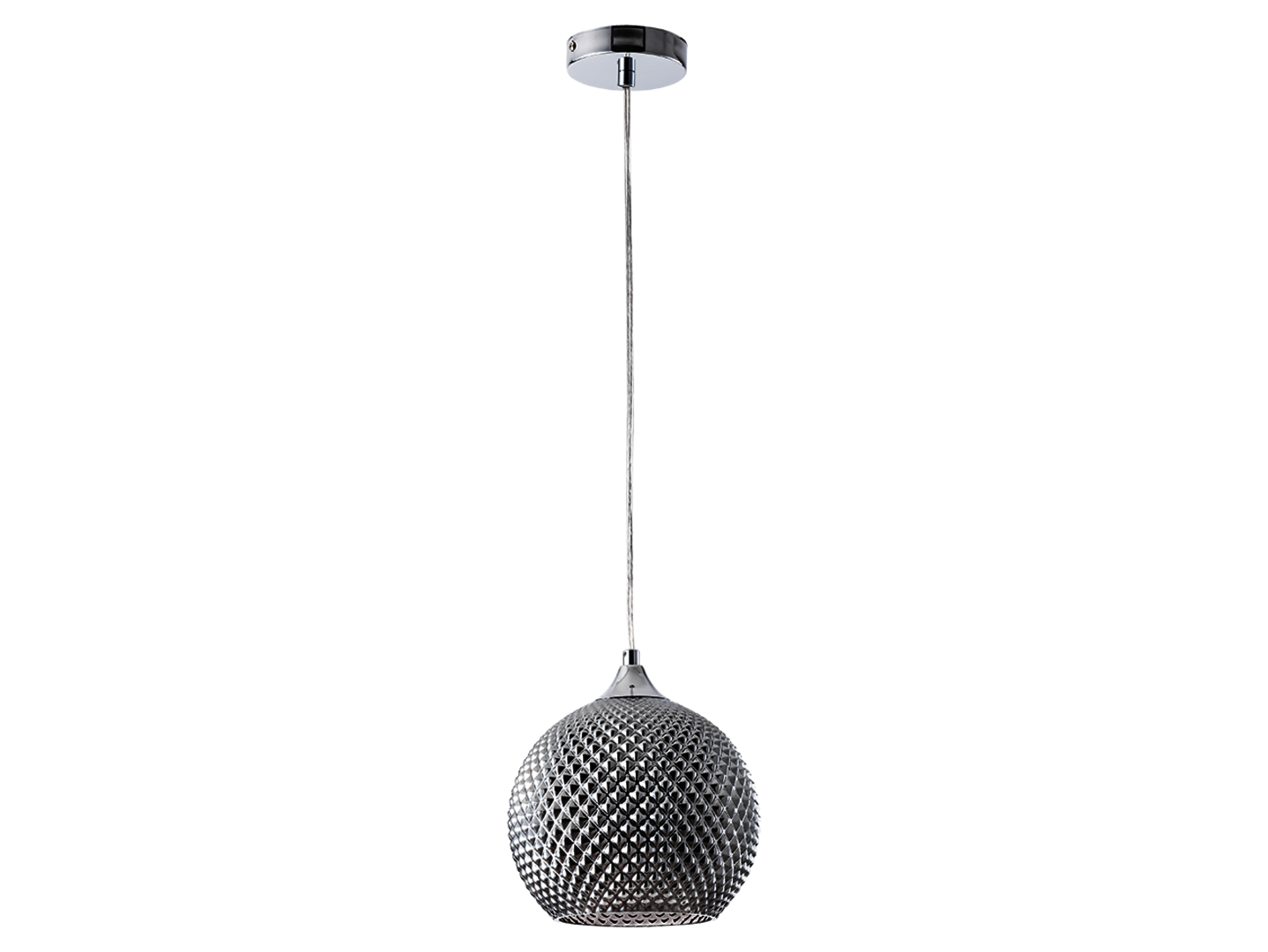 Lampa wisząca Empira szklana srebrna