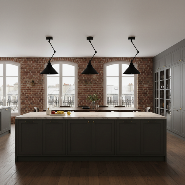 Lampa sufitowa wisząca czarna loft do kuchni EDYLIT 1xE27 KLOE 13-345