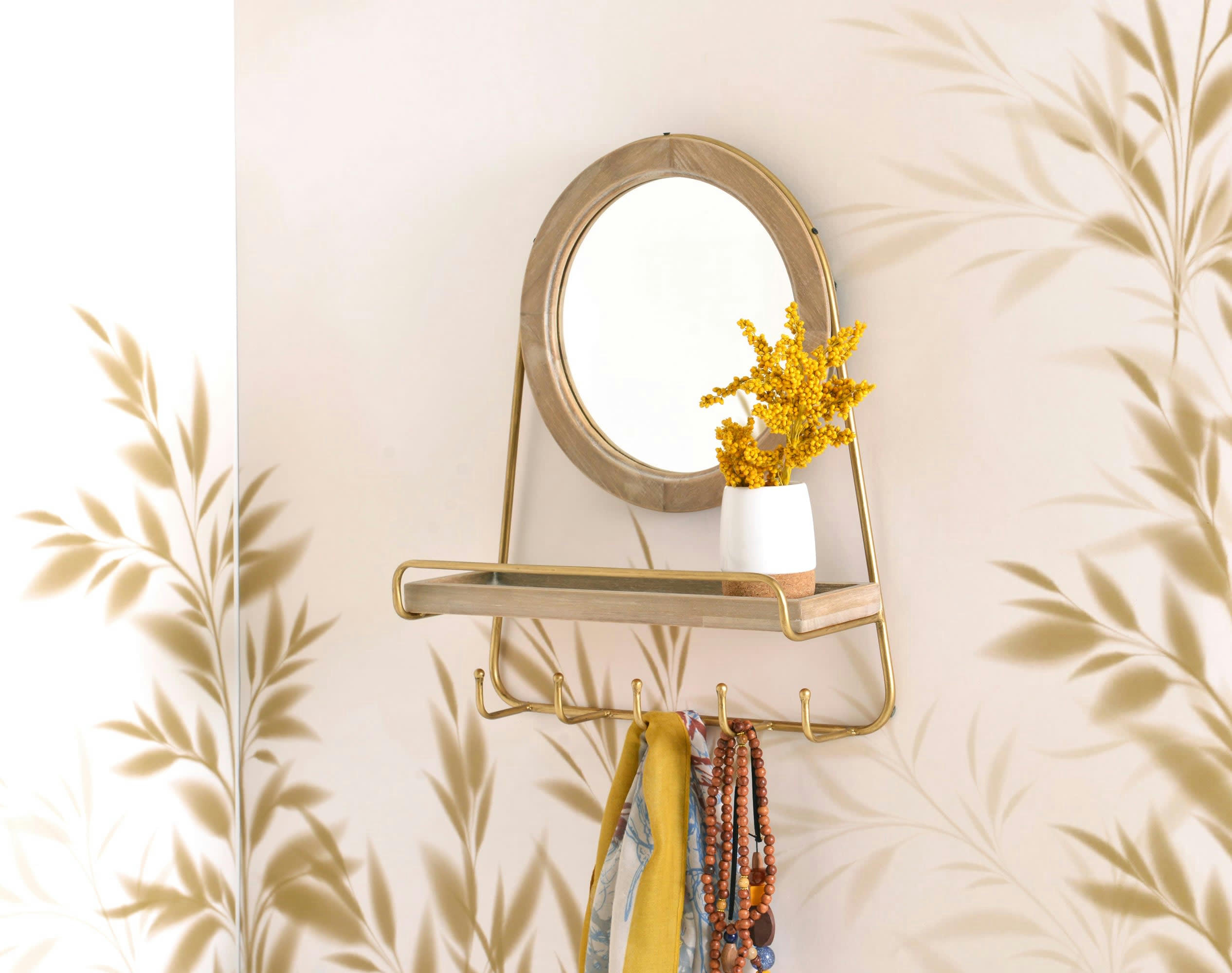 NICO - Porte-manteaux en bois beige