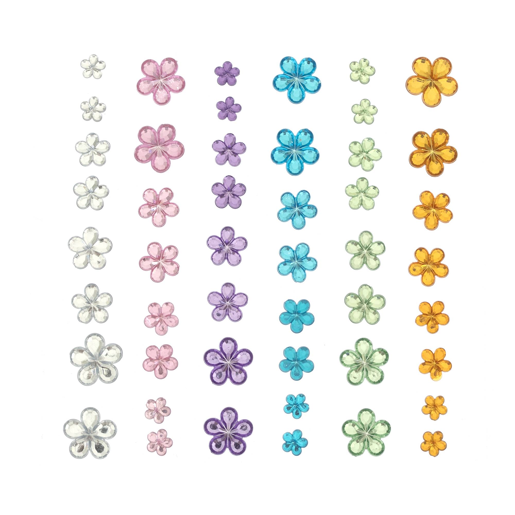 Flower Gem Stickers 48 Pack