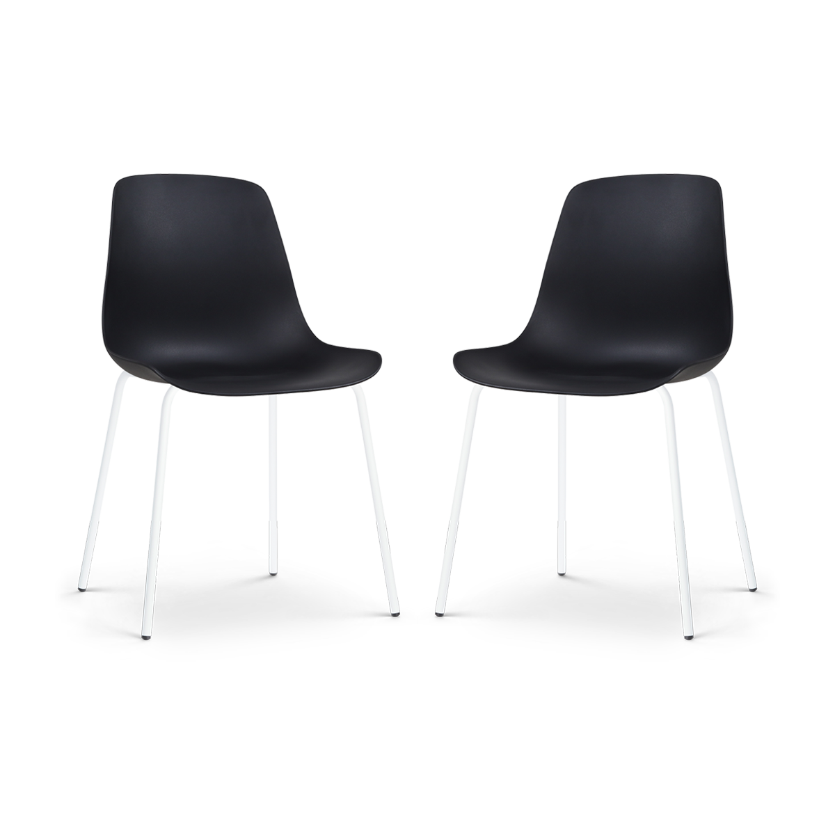 Nolon Nora-Pip Eetkamerstoelen Set van 2 - Zwart - Wit Onderstel