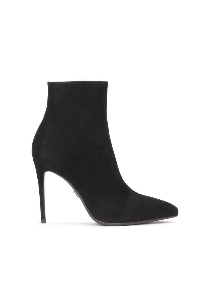 Classic black suede boots with stiletto heel
