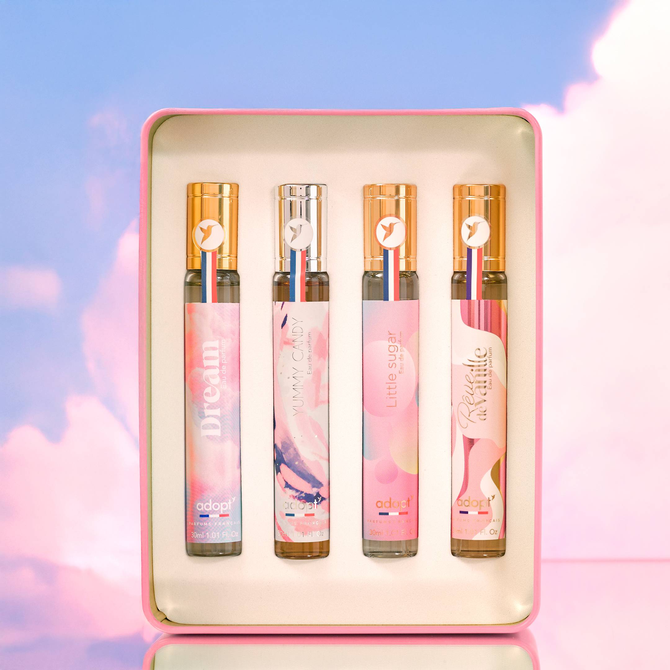 Let's DreamCoffret métal 4 eaux de parfum Dream 30 ml   Yummy Candy 30 ml   Little Sugar 30 ml   Rêve de Vanille 30 ml