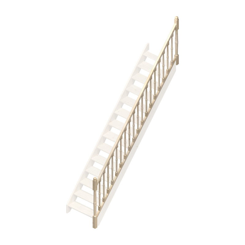 Rampe type T à balustres tournés pour escalier Jura droit SOGEM
