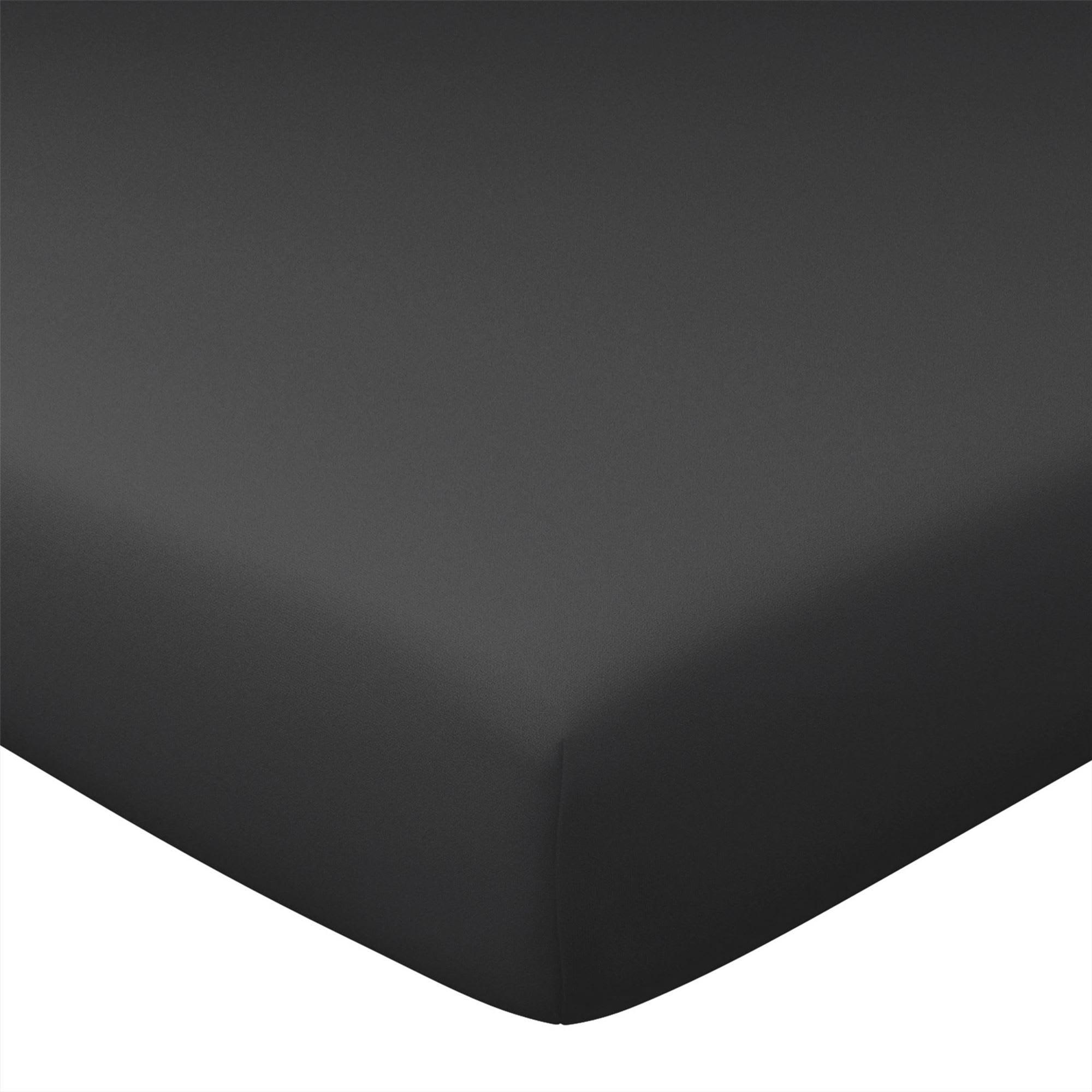 COTON UNI LAURÉAT - Drap-housse 140x200x28 gris souris en coton