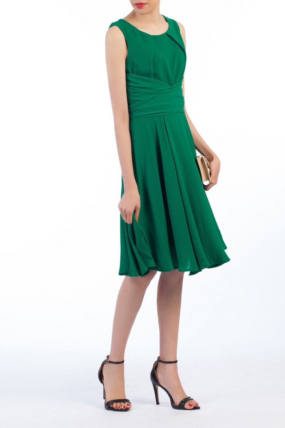 Jolie Moi Cross Belted Skater Dress