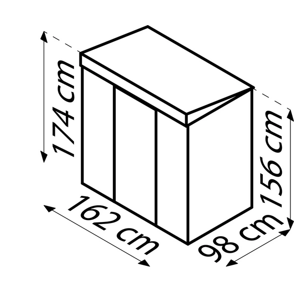 Gerätehaus »Leipzig II«, Stahl, Satteldach, 1,59 m², BxT: 162 x 98 cm, anthrazit matt
