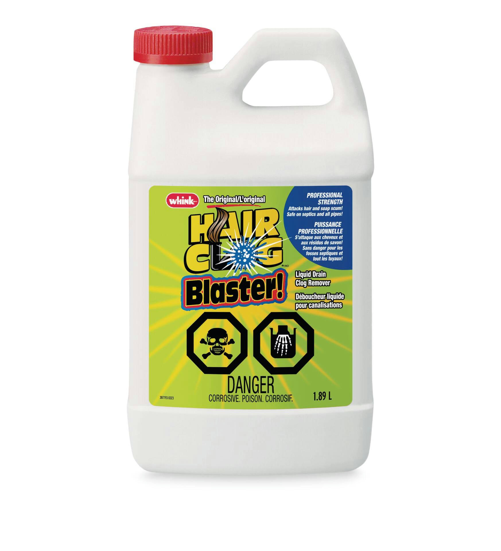 Whink Hair Clog Blaster Liquid Drain Clog Remover, 1.89-L