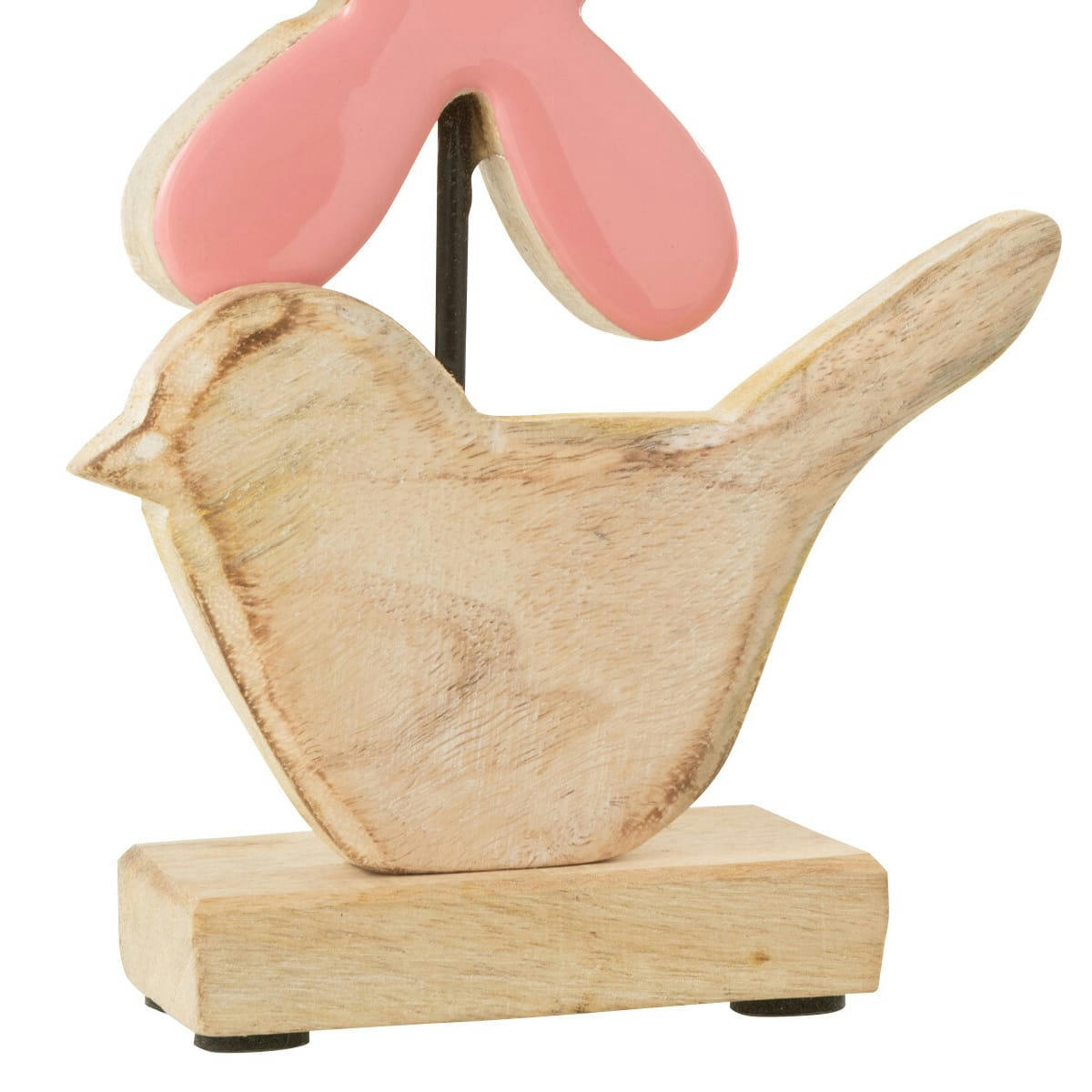 - Figurine oiseau et fleur en bois de rose 25 cm
