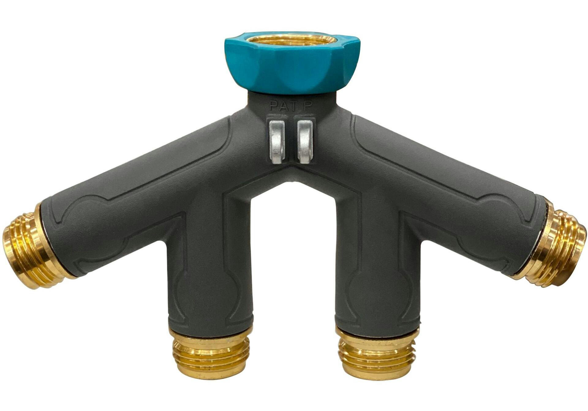 Yardworks 4-Way Zinc Shut-Off Valve