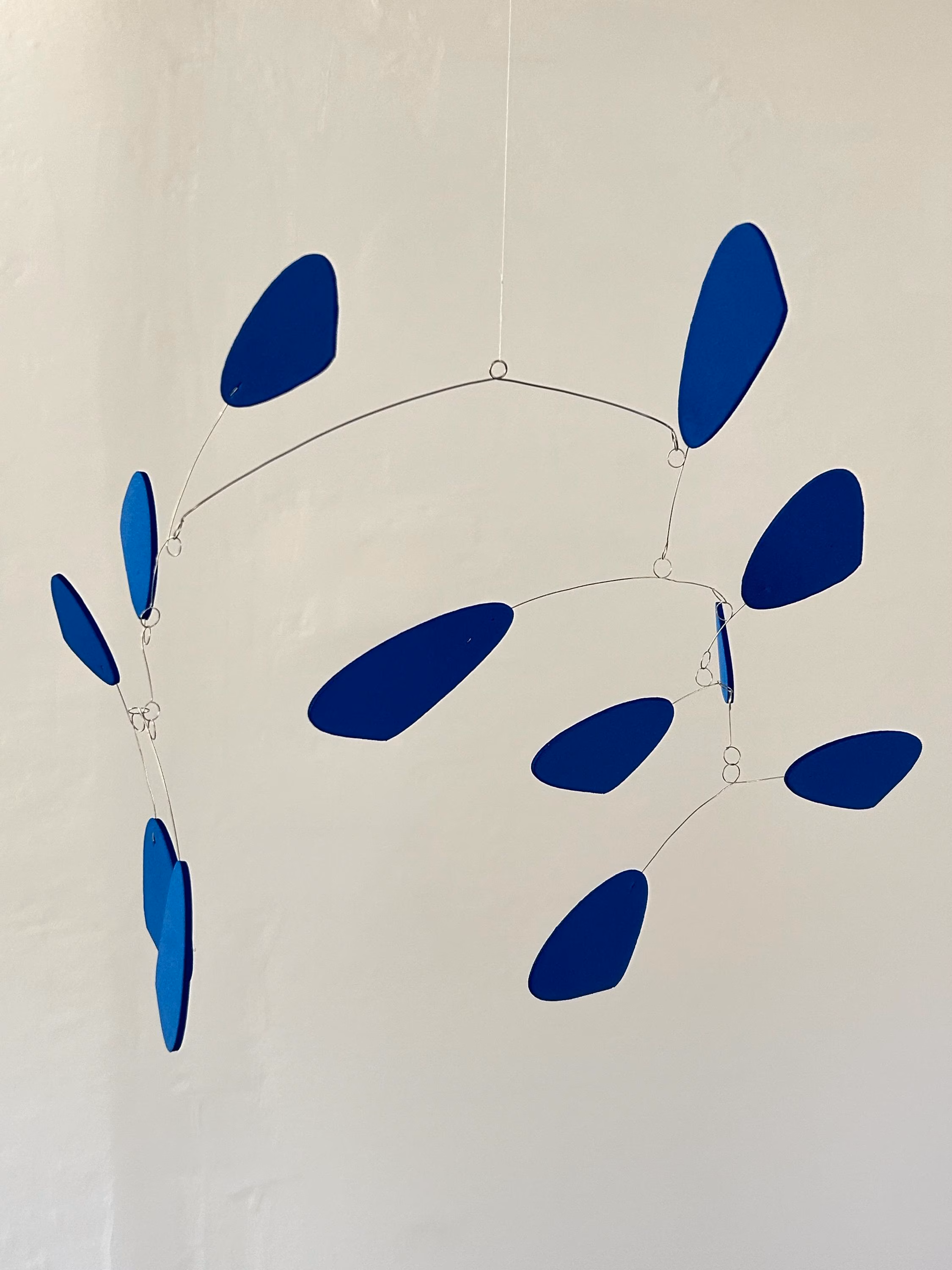 Modern Hanging Mobile Art Blue #4 Lightweight Kinetic Sculpture