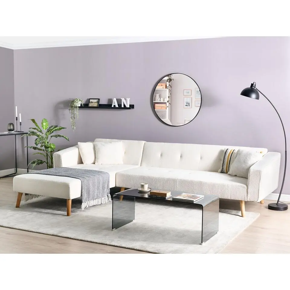 VADSO - Hoekslaapbank - Gebroken wit - Rechterzijde - Boucl&eacute;