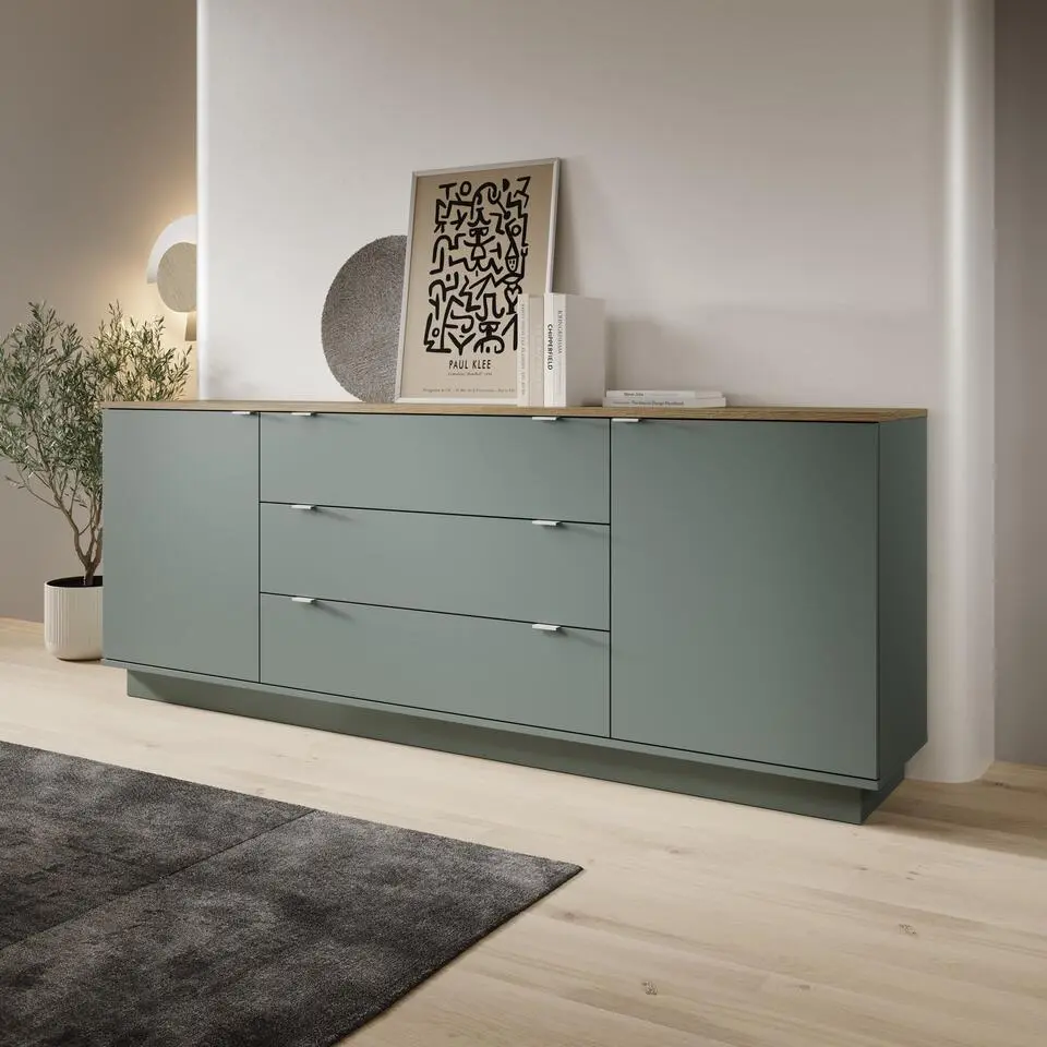 Meubella - Galeno - Dressoir - Groen - 225x41x86 cm