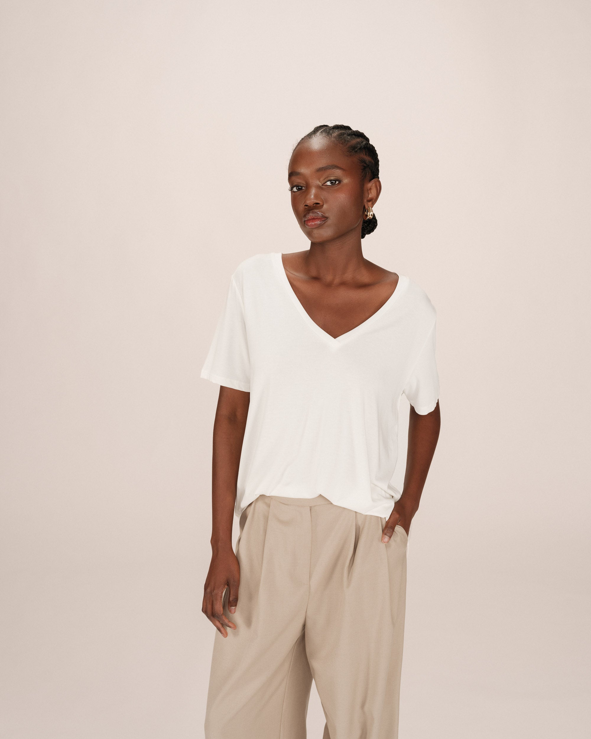 T-shirt en modal ivoire Song
