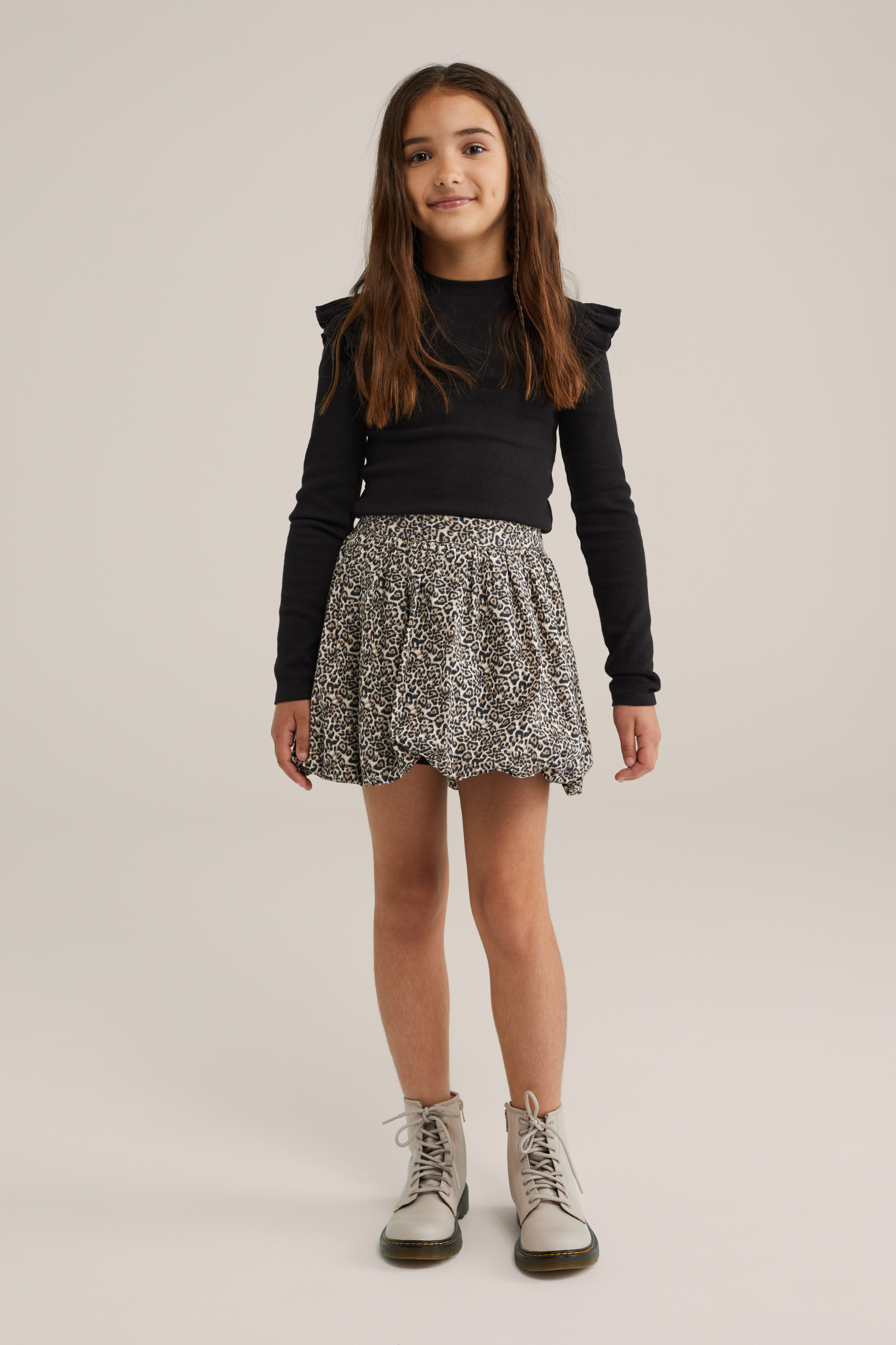 Meisjes geribd T-shirt