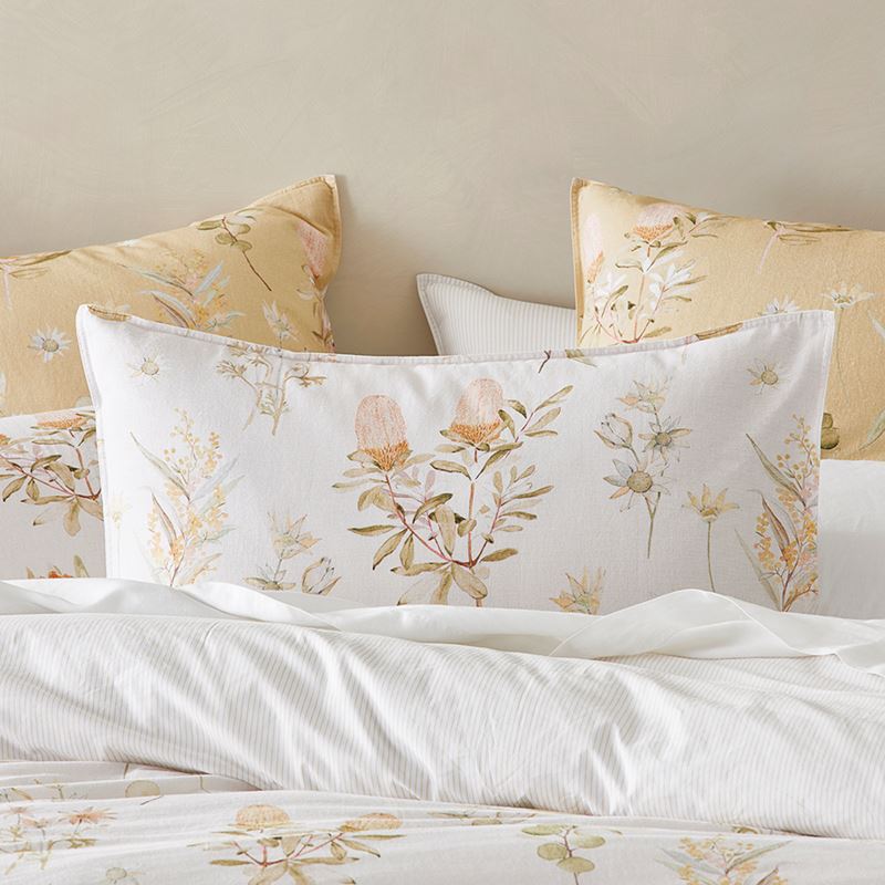 Golden Wattle White Quilt Cover Set + Separates