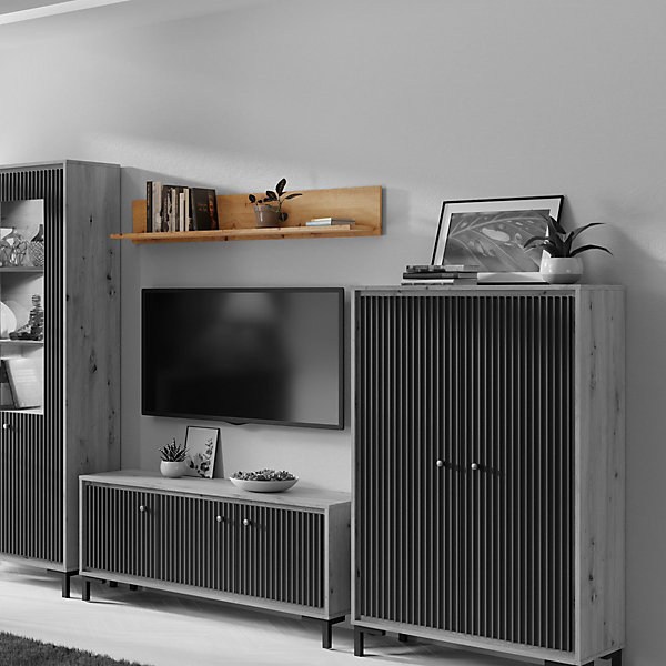 Etagère Murale 130x20 Cm En Bois Design Contemporain