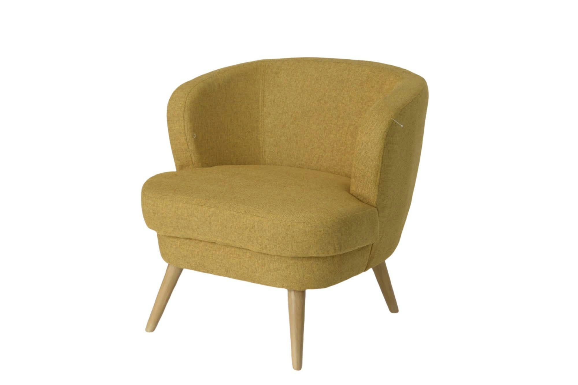 DAGOBERT - Fauteuil en tissu et pieds en bois clair