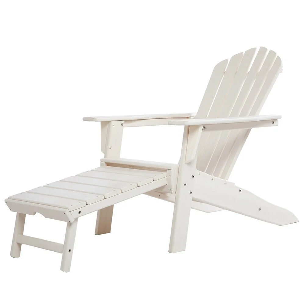 PolyTEAK Deluxe Reclining Adirondack Chair with Pullout Ottoman