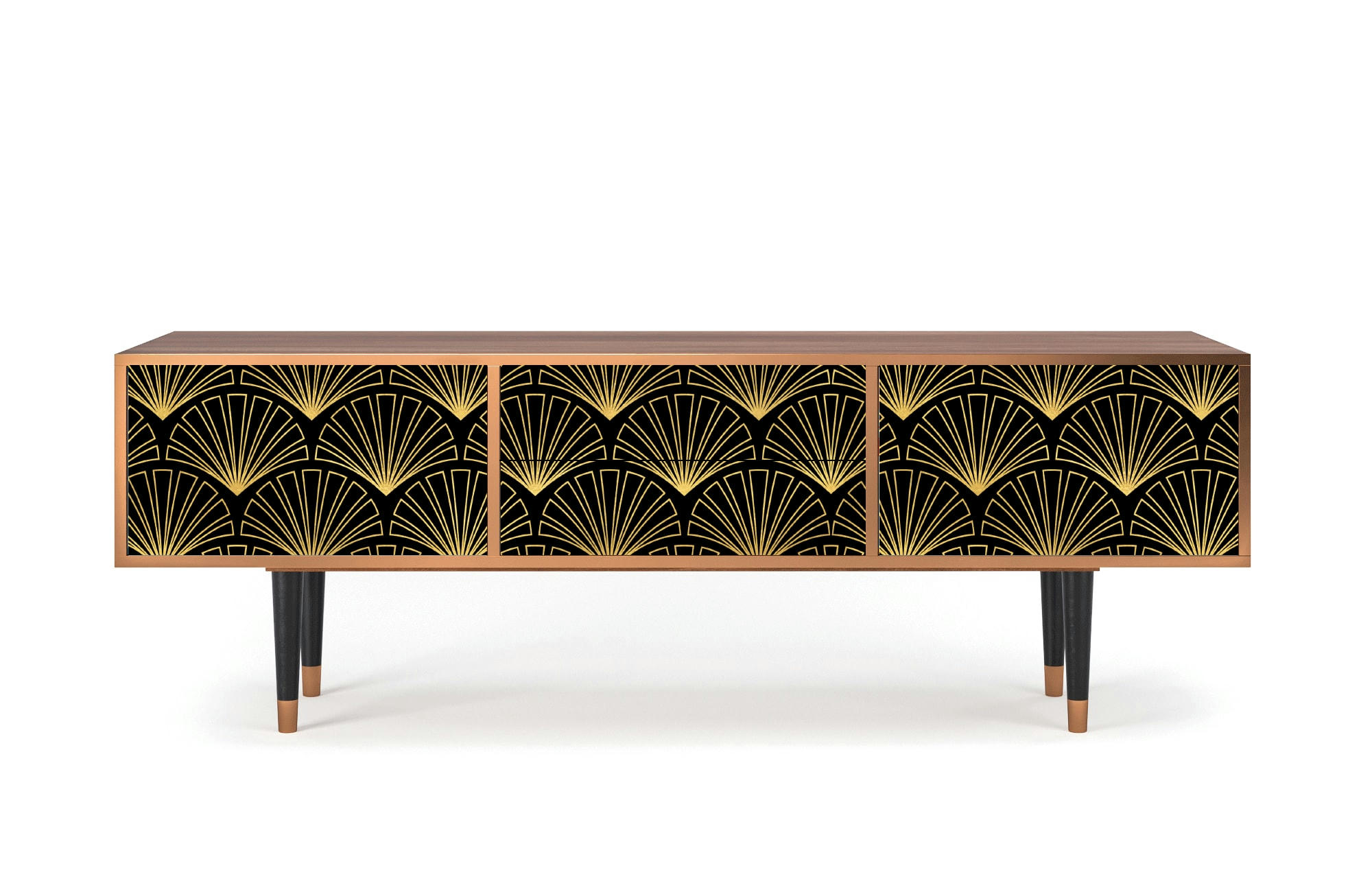 BIRD OF JUNO - Meuble TV  noir 2 tiroirs et 2 portes L 170 cm