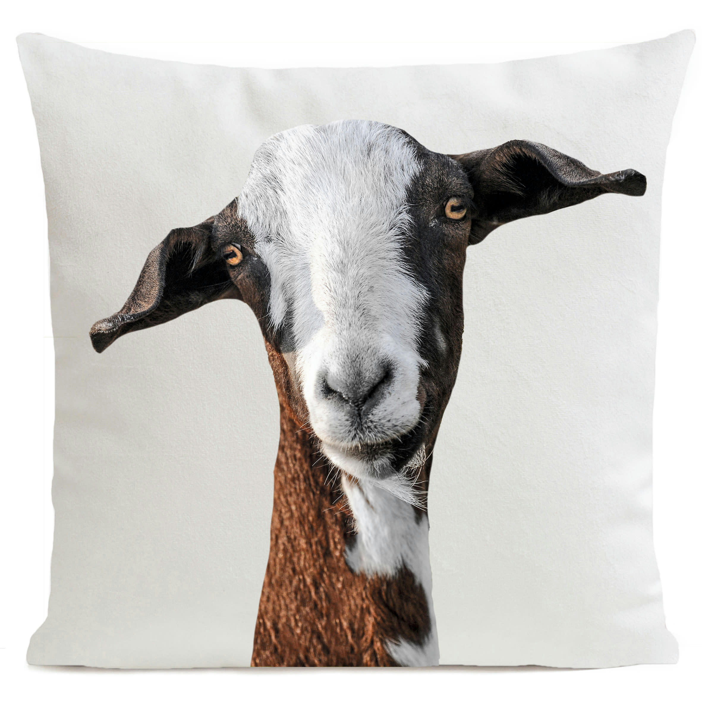 - Coussin campagne chèvre suédine blanc 40x40cm