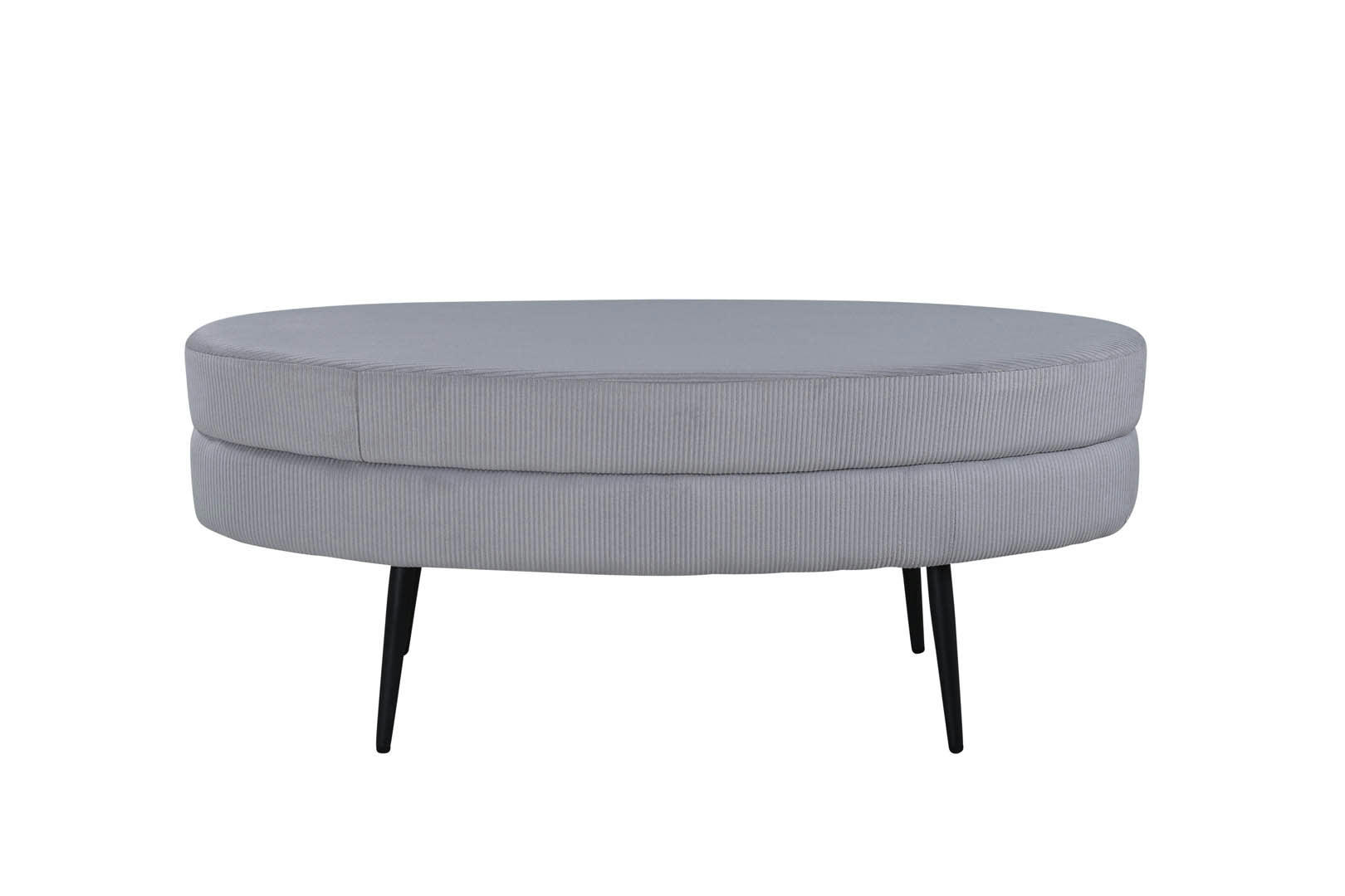 LOSTO - Banc oval tendance en velours côtelé gris