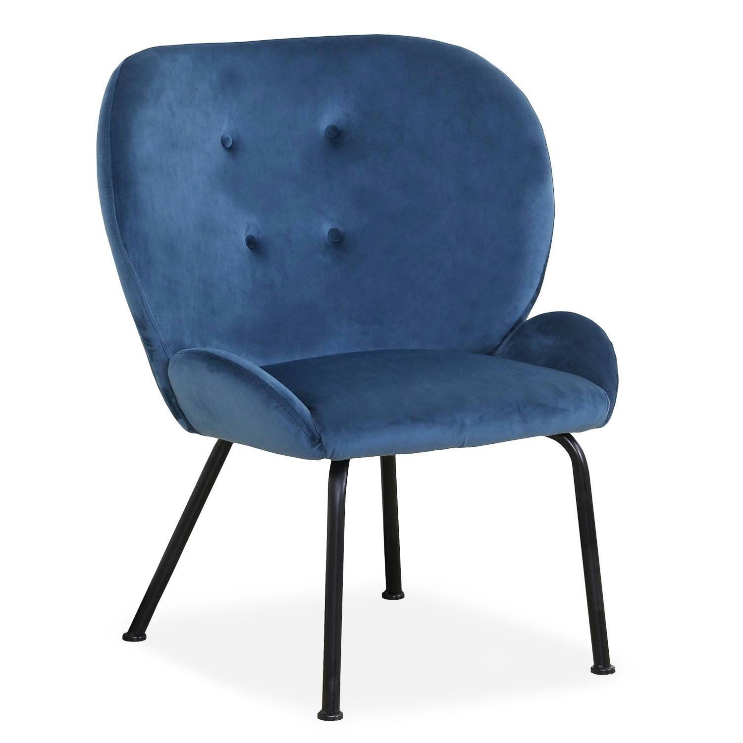COCO - Fauteuil en velours bleu