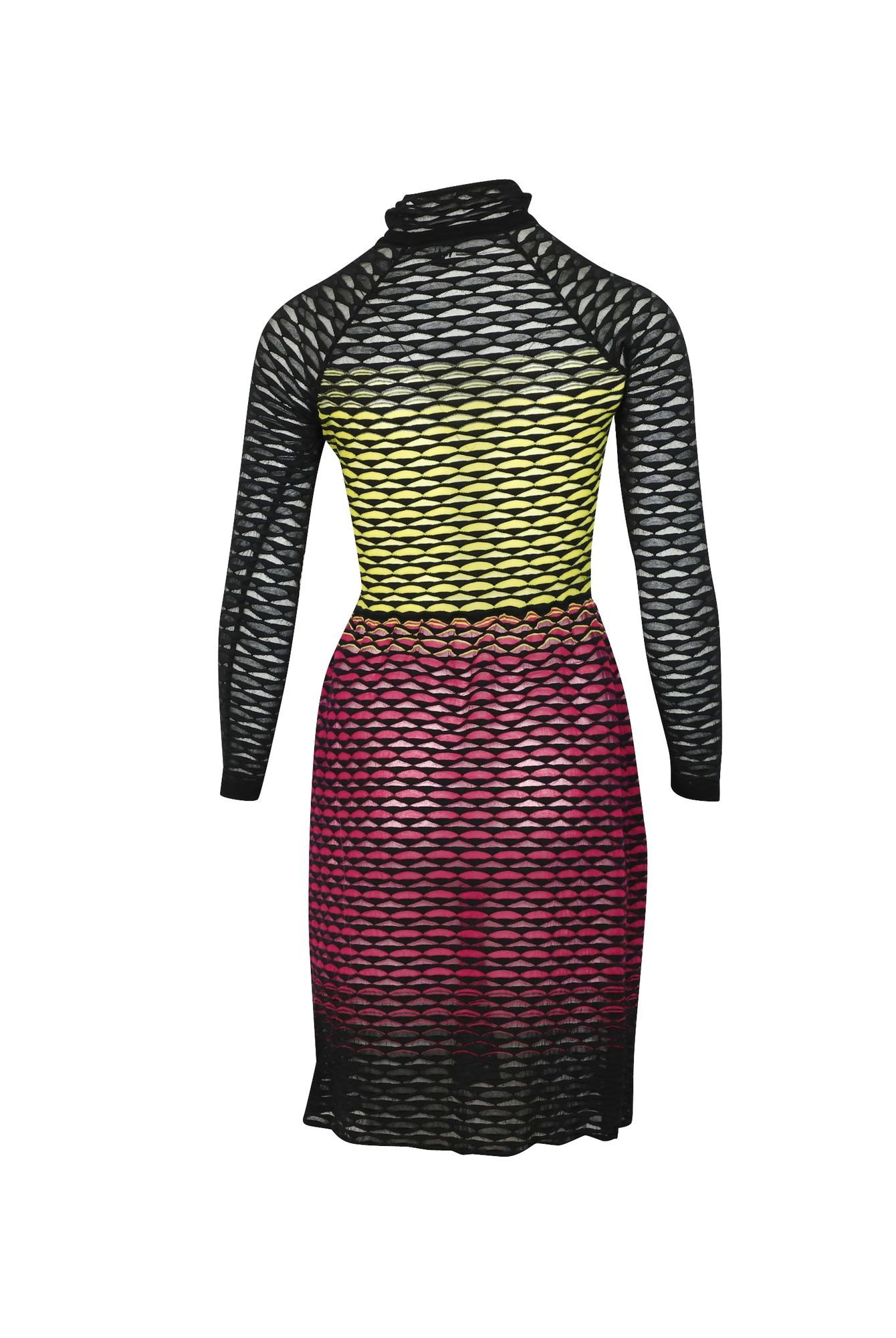 M Missoni Preloved Perforated Knit Dress in Multicolor Polyester
