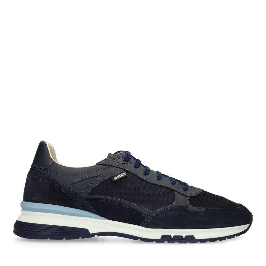 Van Lier Donkerblauwe suède sneakers
