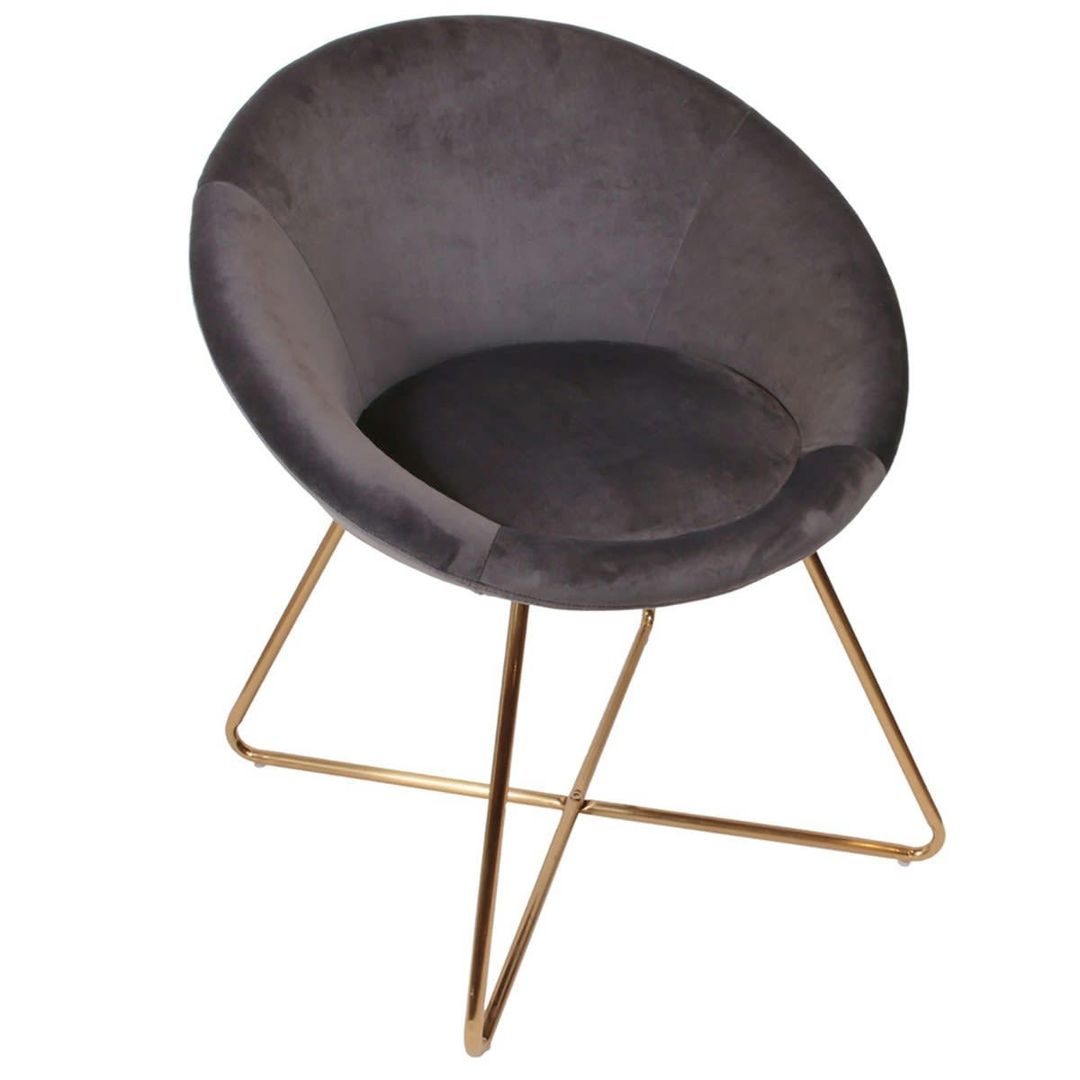KARL - Fauteuil effet velours gris