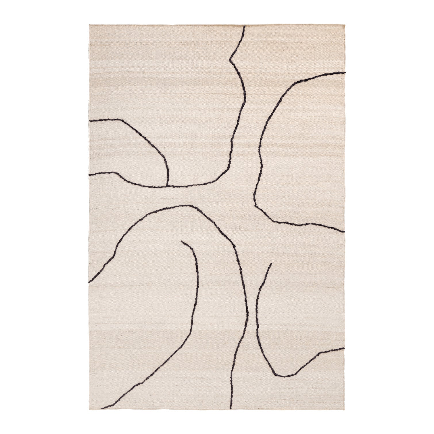 Ferm Living Gesso Jute Vloerkleed 240 x 170 cm - Off-White / Dark fig