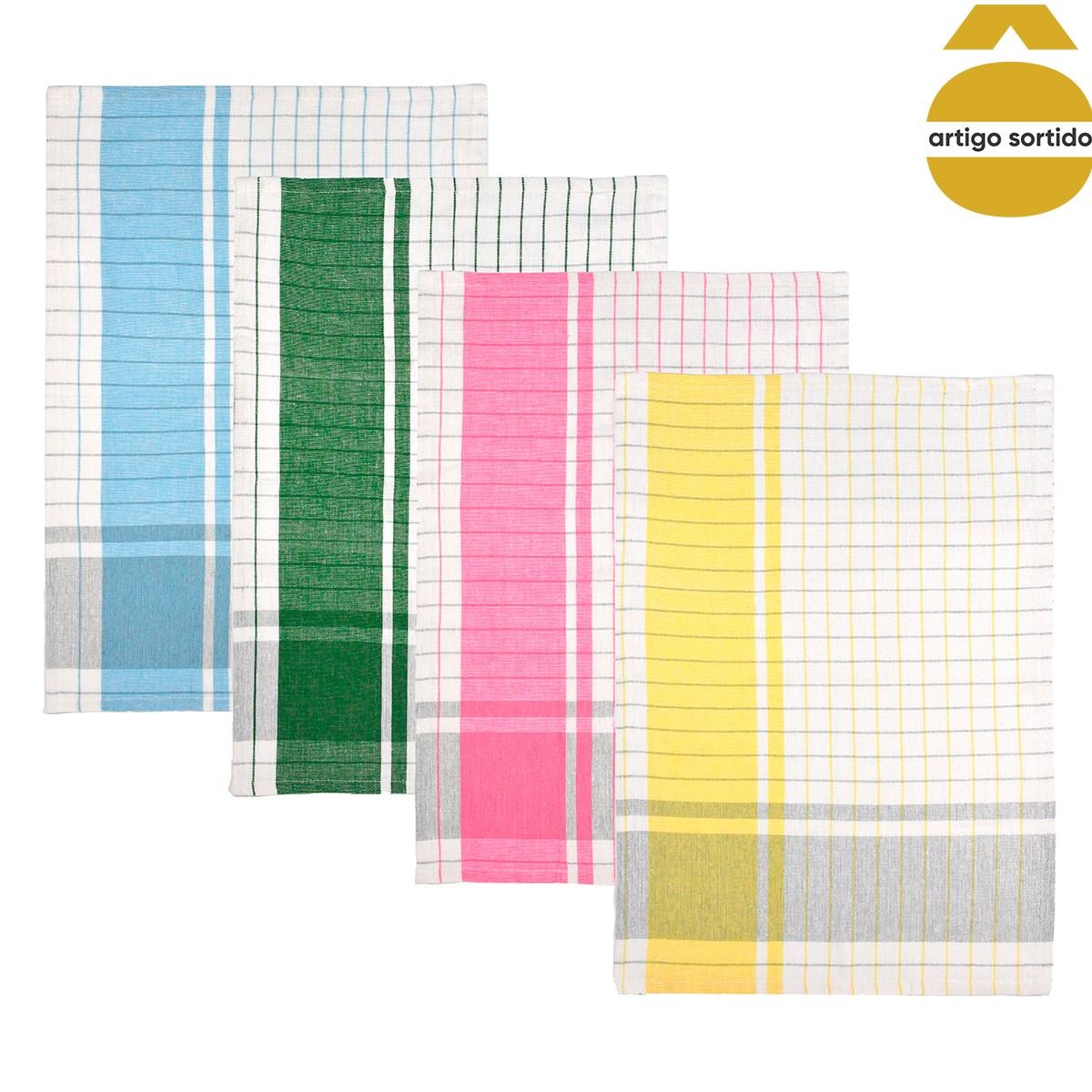 Conjunto de 4 panos de cozinha multicheck 40x60cm