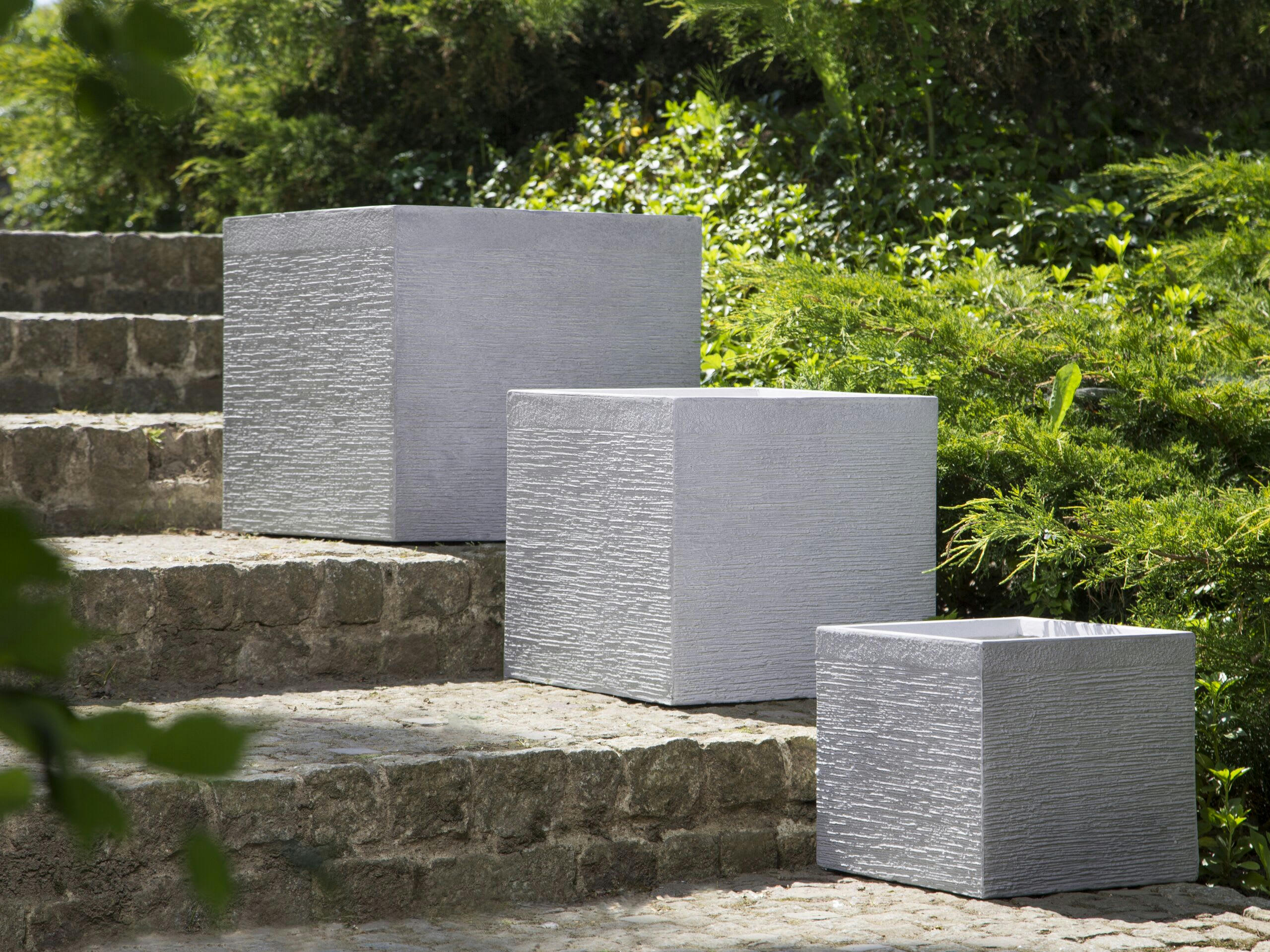 PAROS - Cache-pot d'extérieur en céramique blanc H28