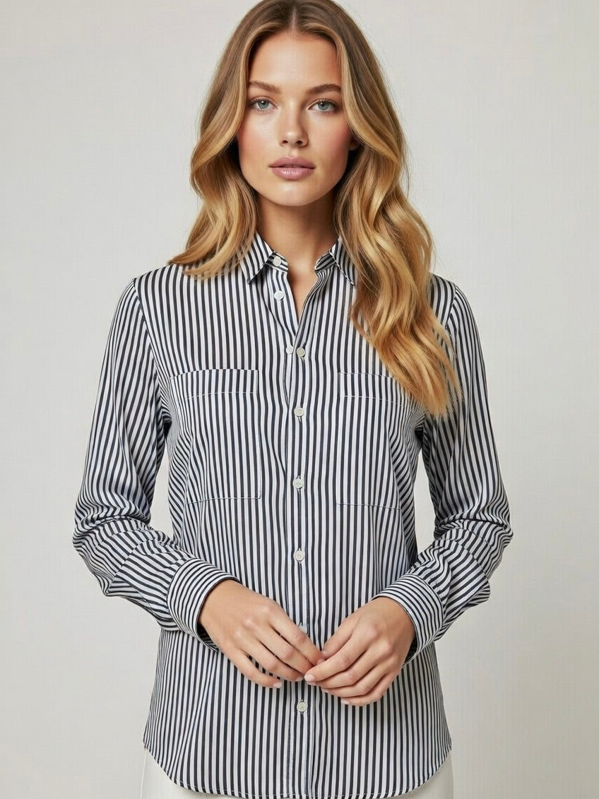 NEW Blouse with Fine Stripes