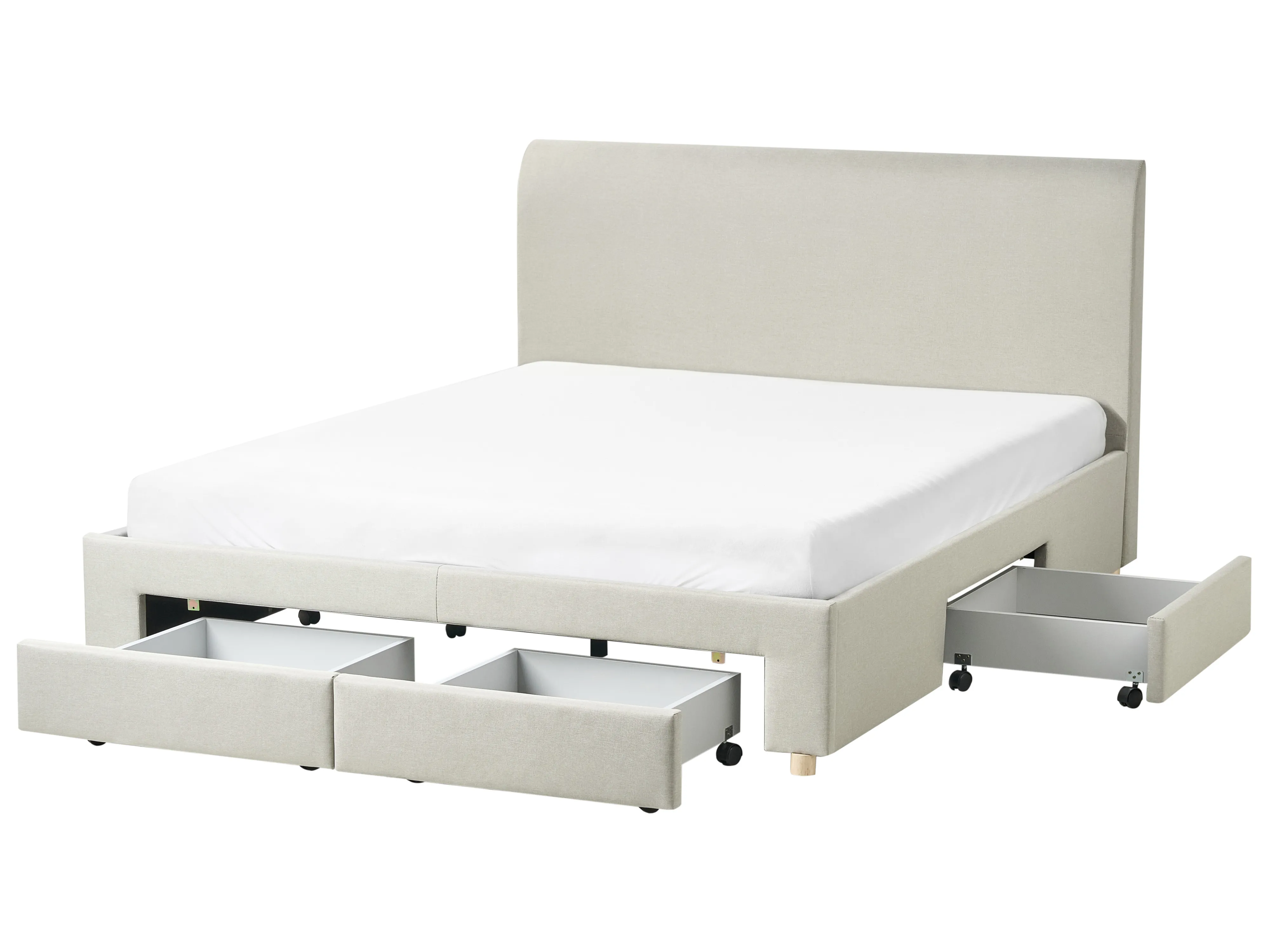 Bed with Storage Drawers Fabric SOUTRIN 160 x 200 cm (EU King Size) Beige